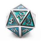 Silver Dawn giant metal d20 dice by dark elf dice