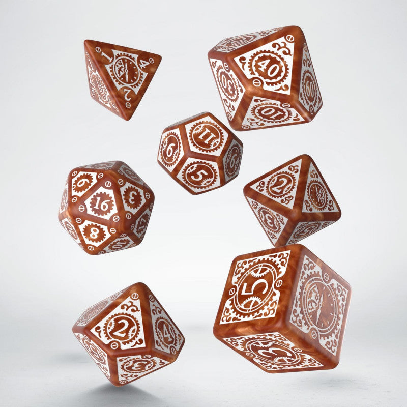 Q-workshop steampunk clockwork dice caramel white