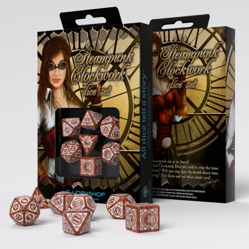 Steampunk clockwork dice caramel