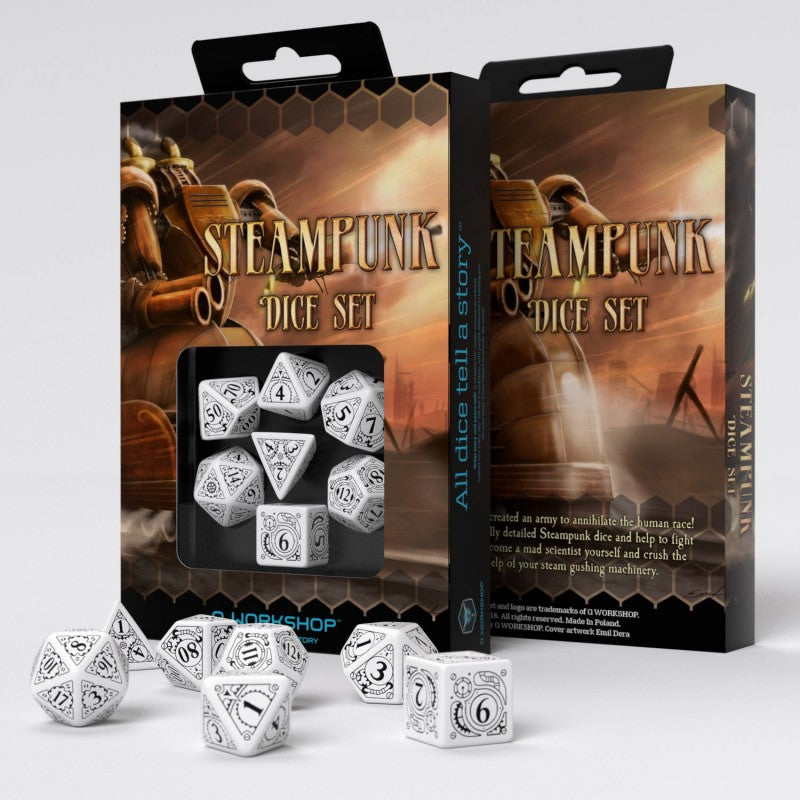 Steampunk Dice White Q-Workshop