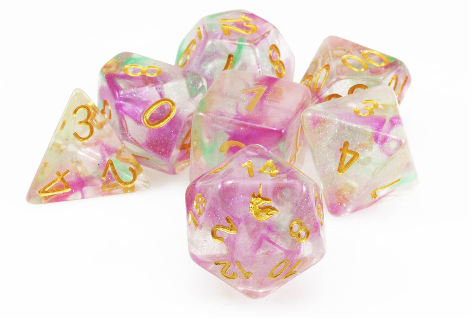 Unicorn D&D Dice Celestial Blossom